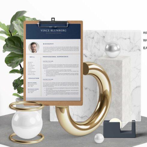 4 Page Resume/CV Template - Vince cover image.