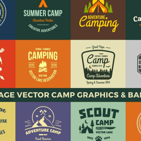 Vintage Vector Camp Graphics cover image.
