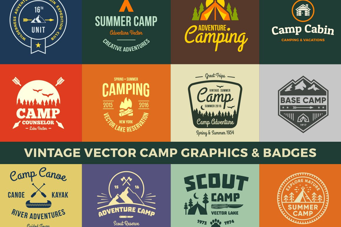 Vintage Vector Camp Graphics cover image.