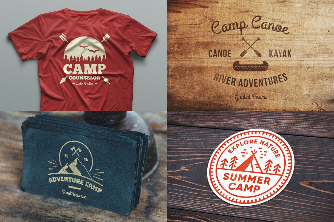 Vintage Vector Camp Graphics preview image.