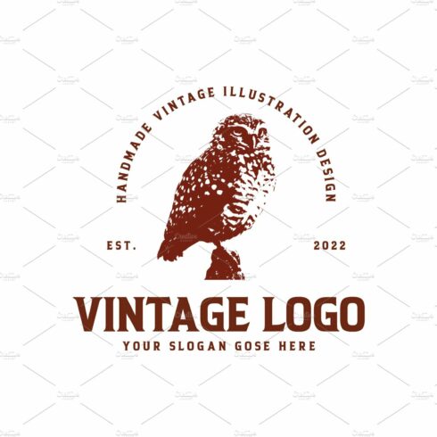 vintage owl logo design cover image.