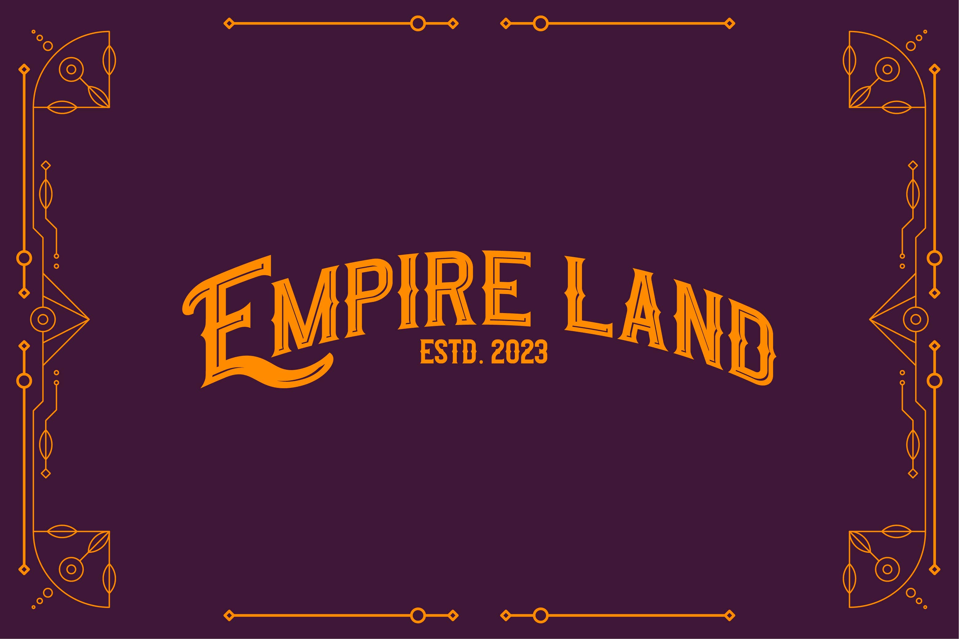 The empire land logo on a purple background.