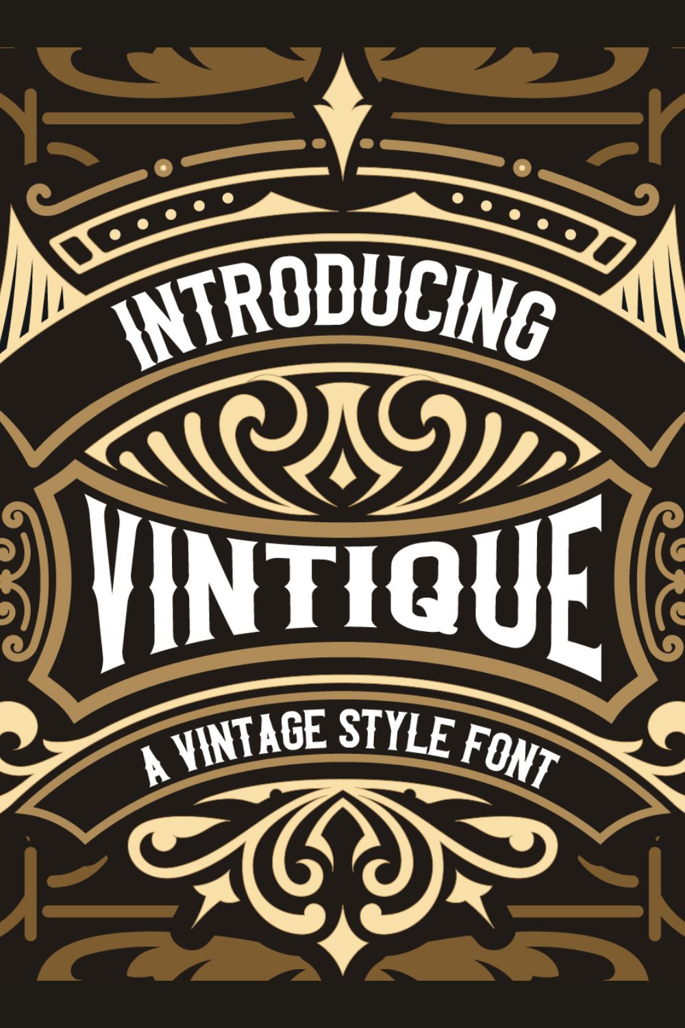 Vintique Vintage Font pinterest preview image.