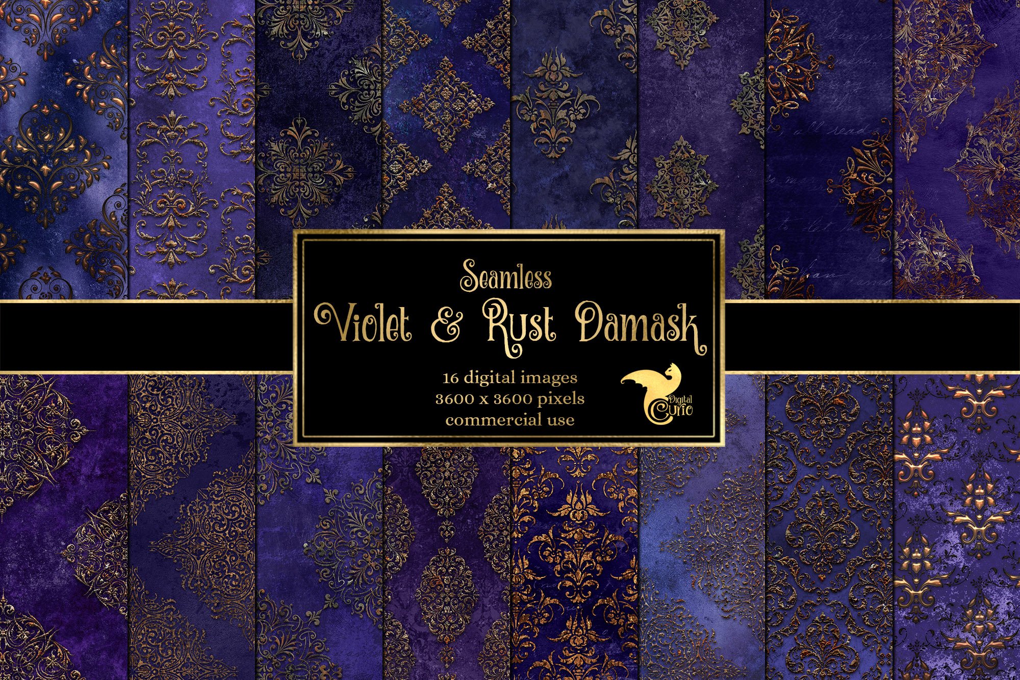 Violet and Rust Damask cover image.