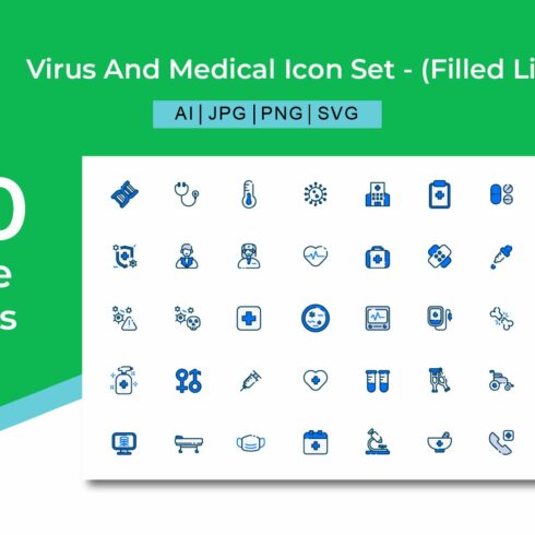 Virus and Medical Filled Line Icon cover image.