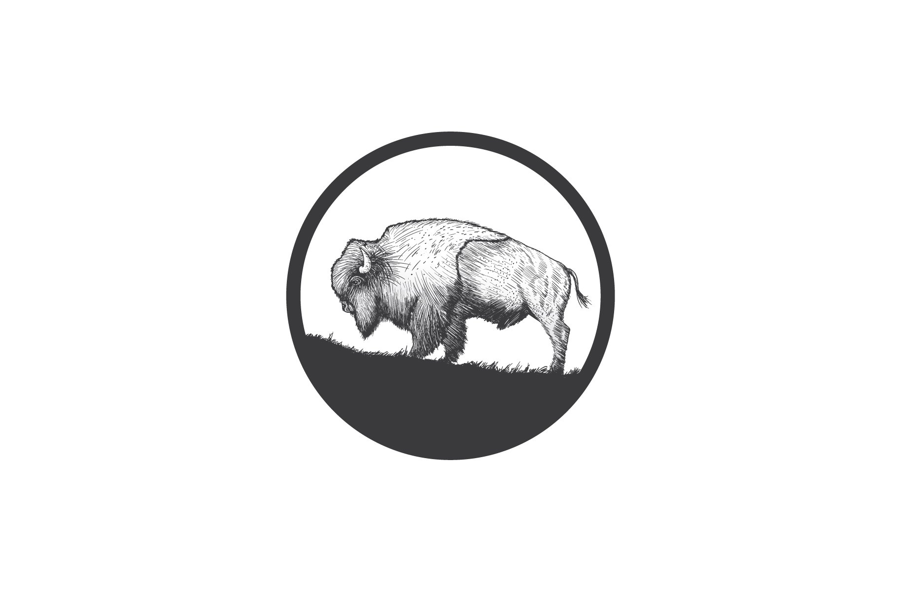 Vintage Bison Logo (Free Support) preview image.