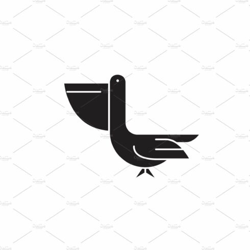 Pelican black vector concept icon cover image.