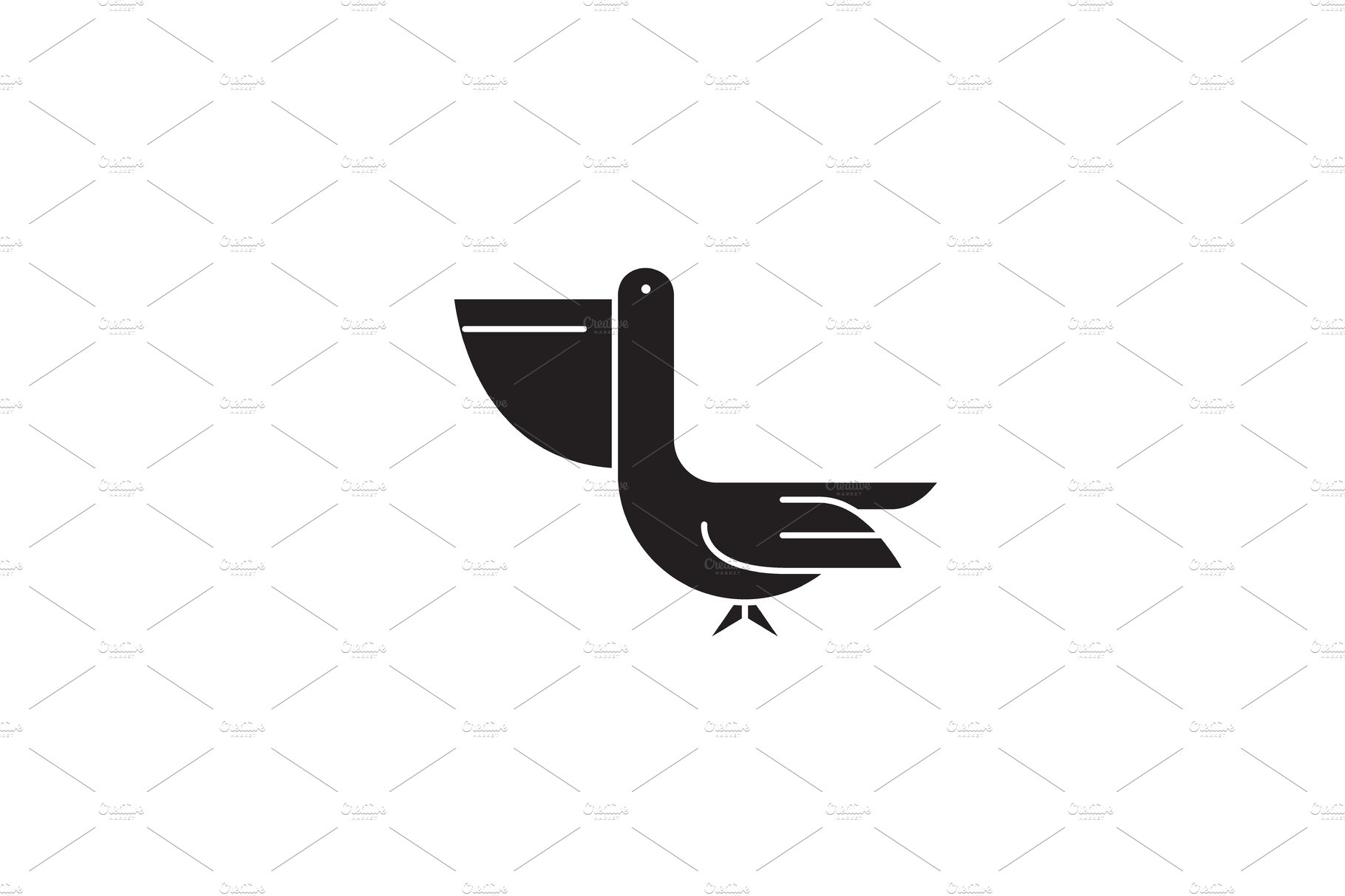 Pelican black vector concept icon cover image.