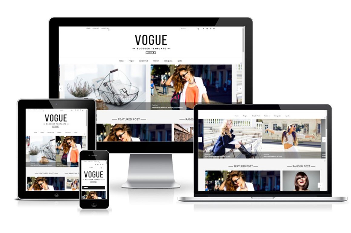 Vogue 2016 Blogger Template preview image.