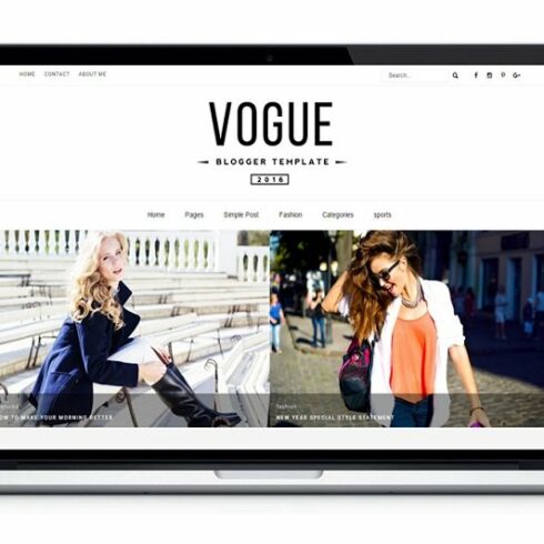 Vogue 2016 Blogger Template cover image.