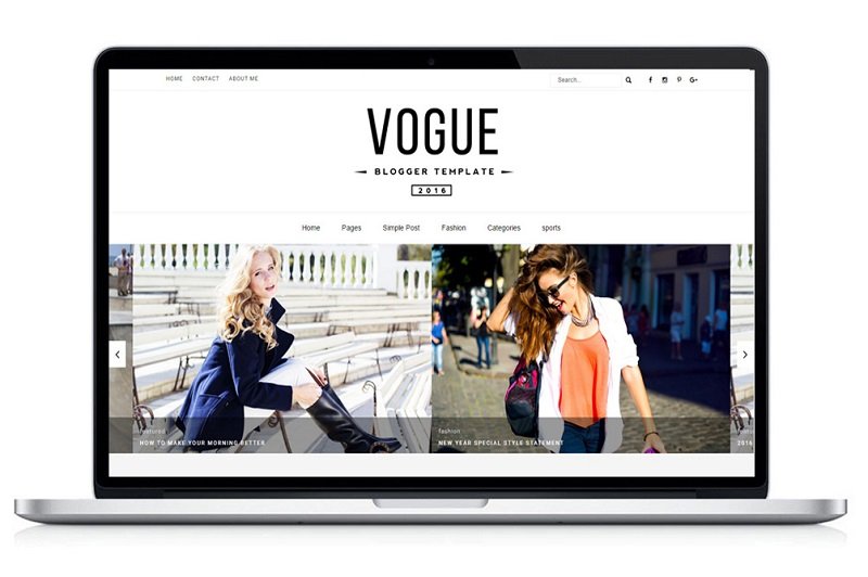 Vogue 2016 Blogger Template cover image.