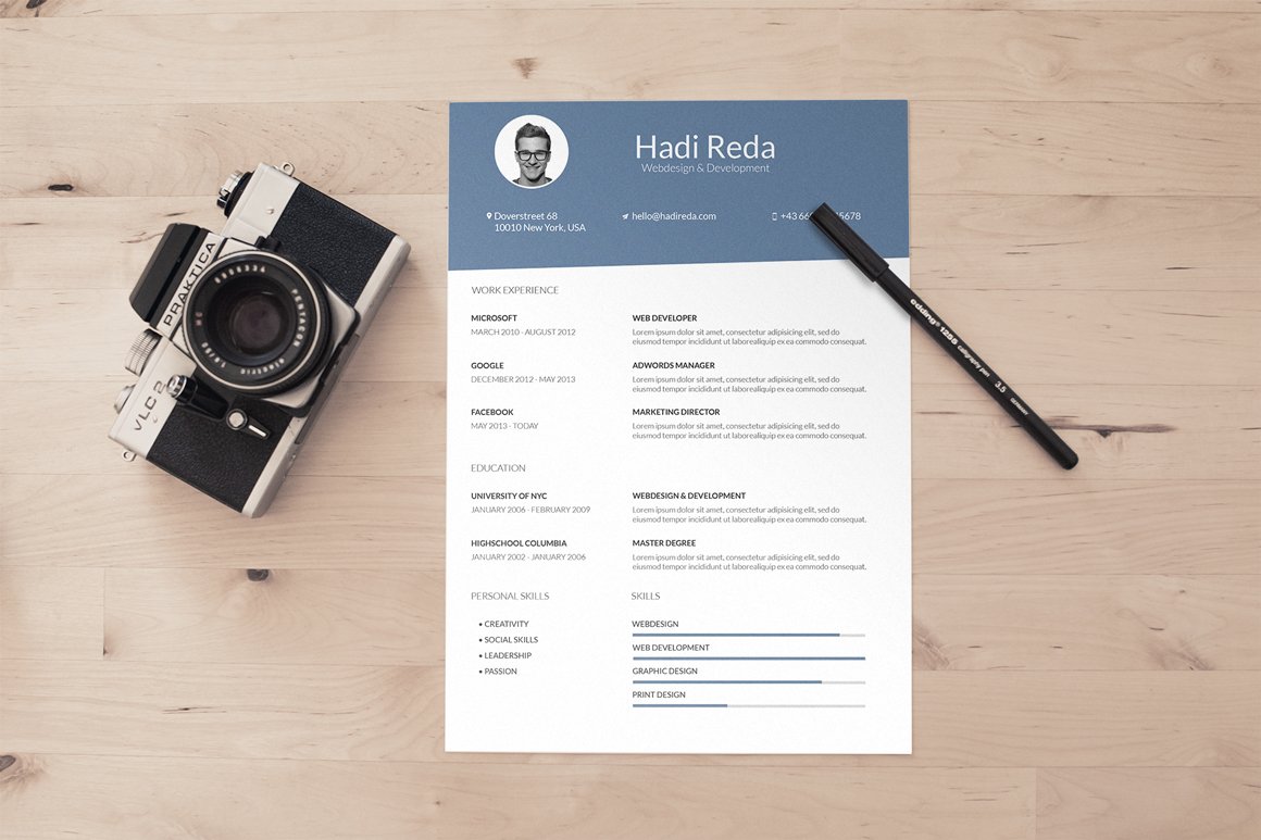 A4 Curriculum Vitae Resume Template cover image.