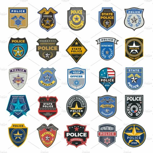 Police badges. Officer security cover image.