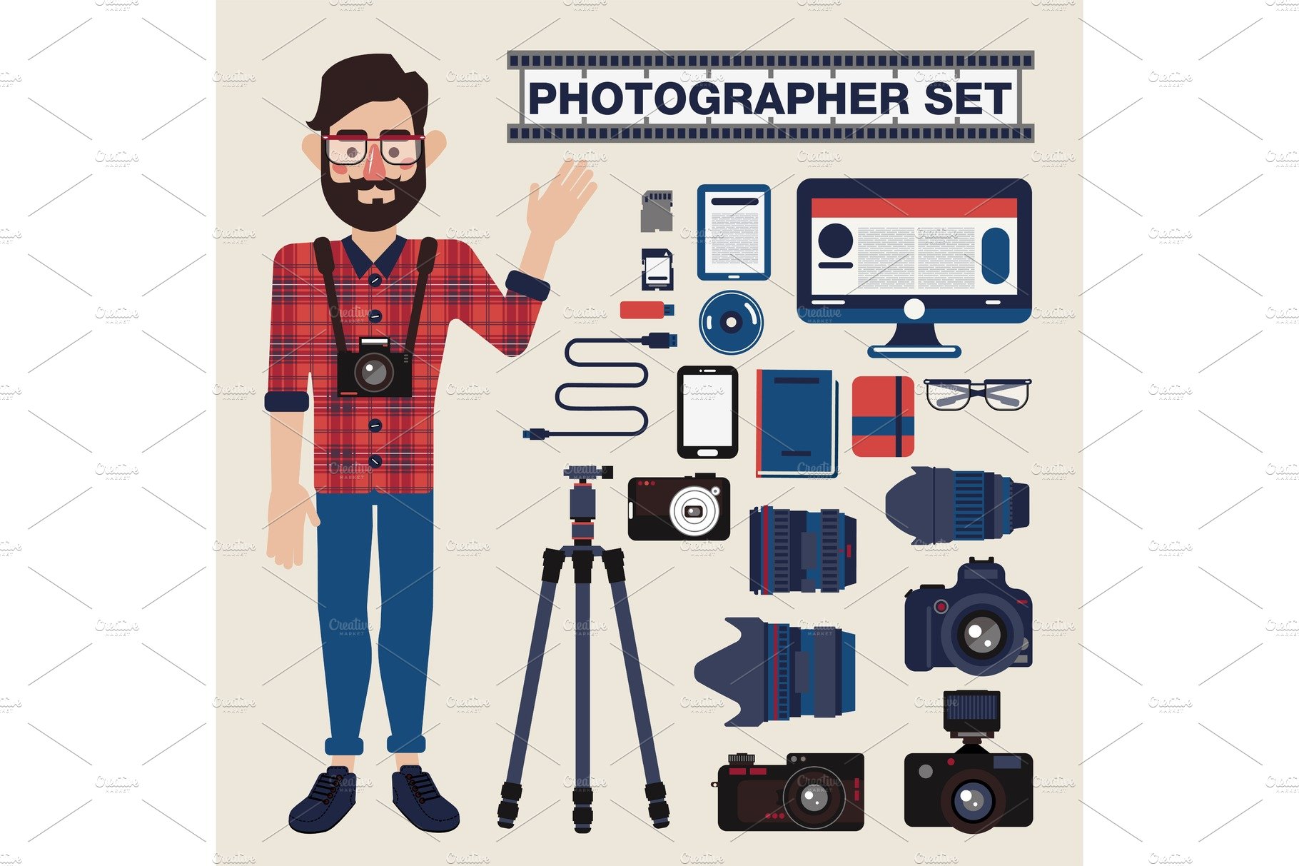 Professional Photographer Set Icons cover image.
