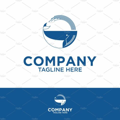 Whale logo design template cover image.