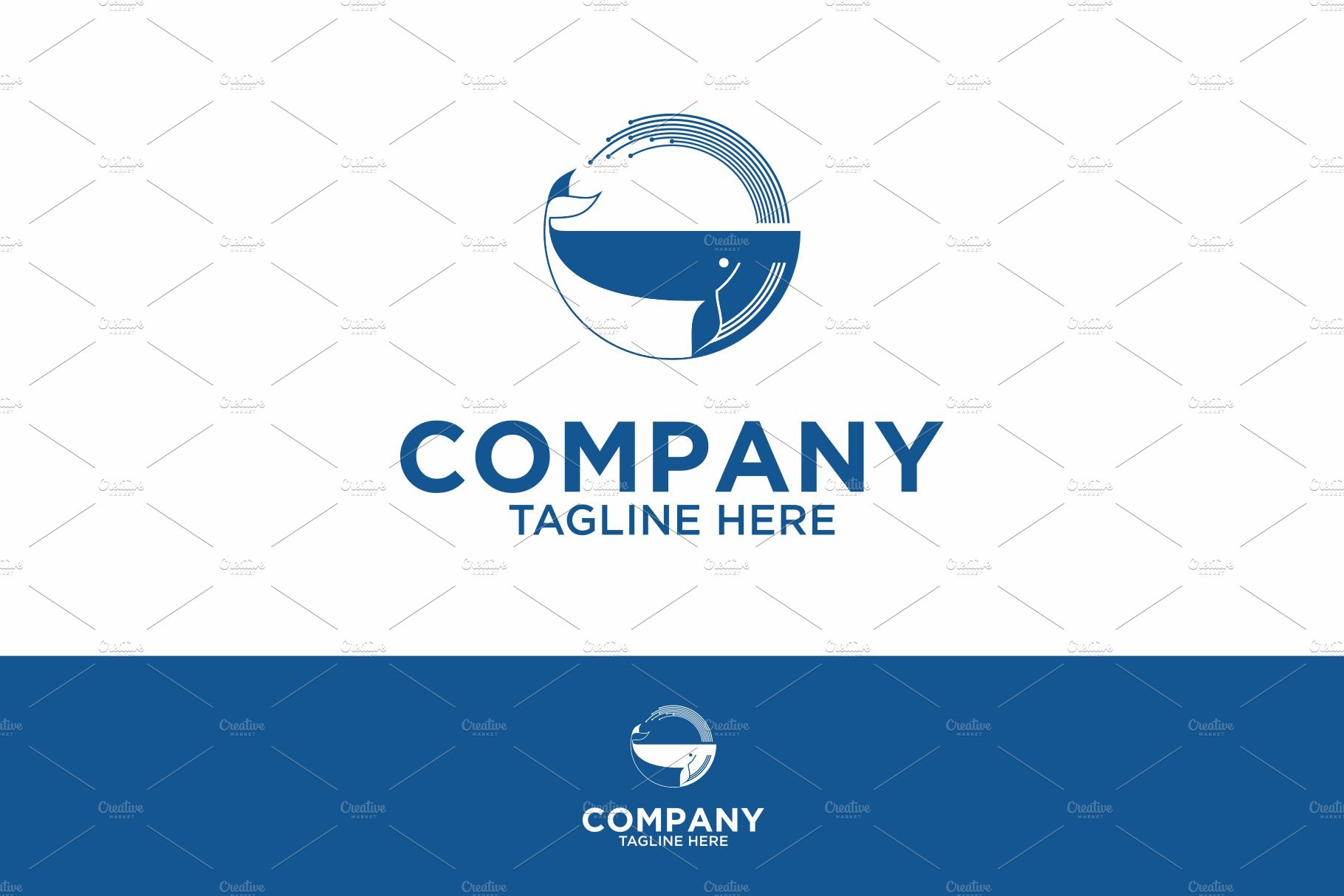 Whale logo design template cover image.