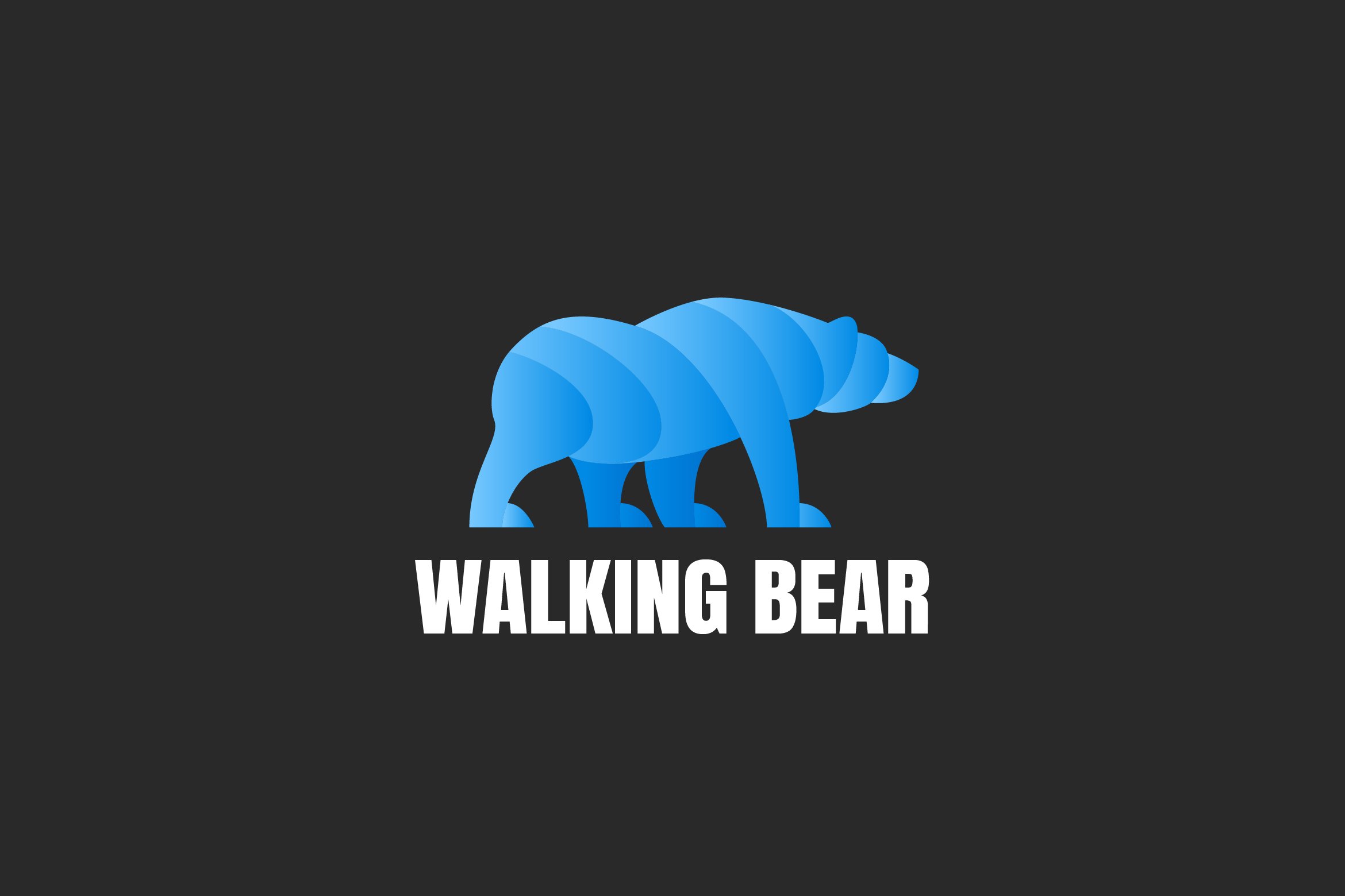 Walking Bear - Logo Template preview image.