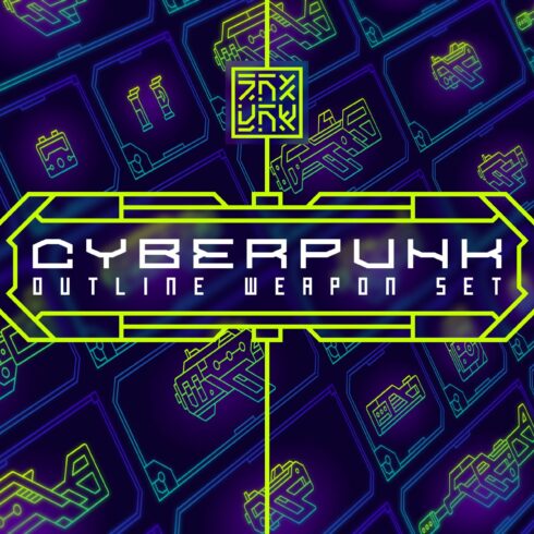 Cyberpunk Outline Weapon Set cover image.