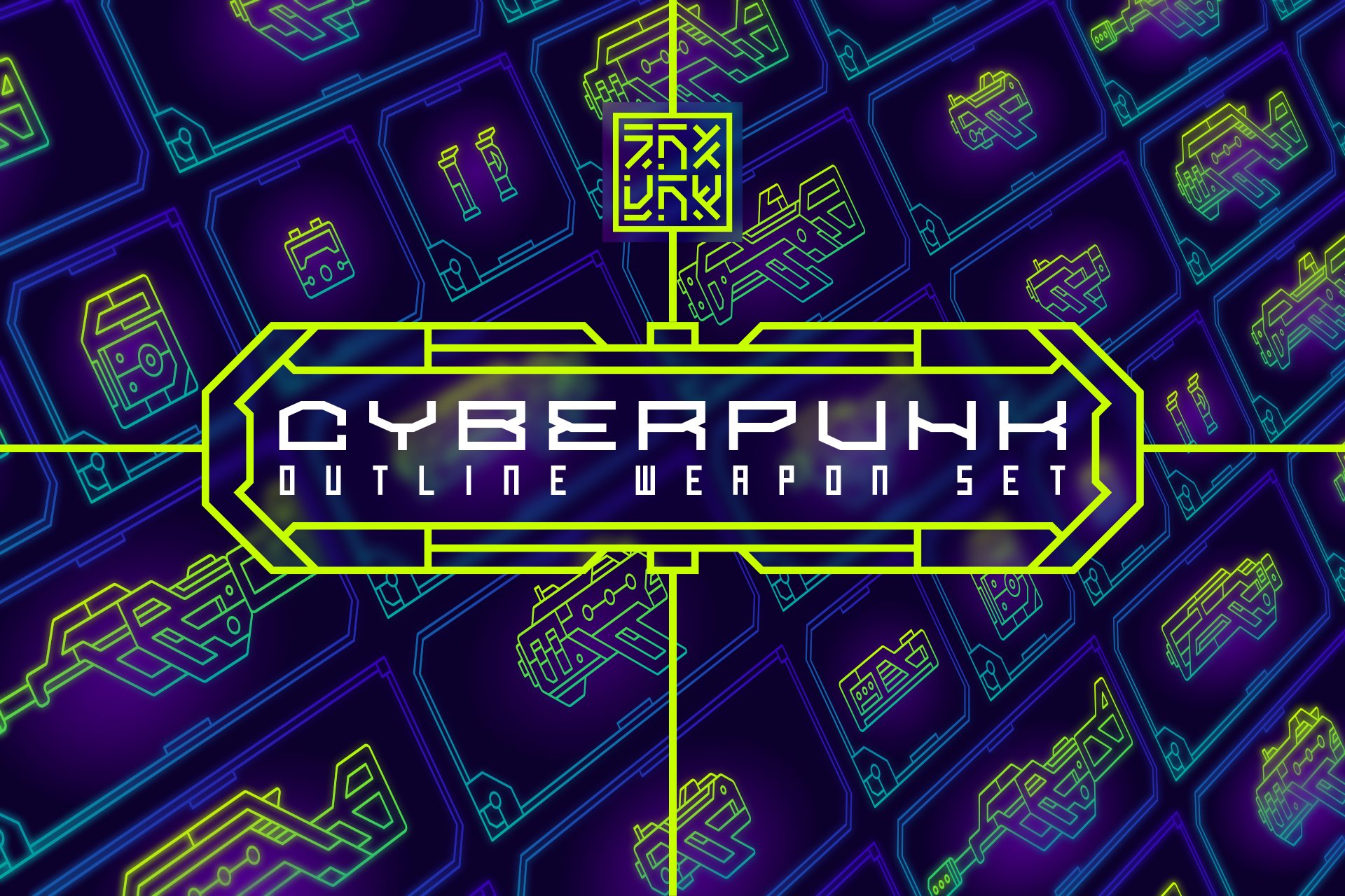 Cyberpunk Outline Weapon Set cover image.