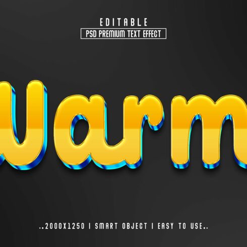 3d type of the word warm on a black background.