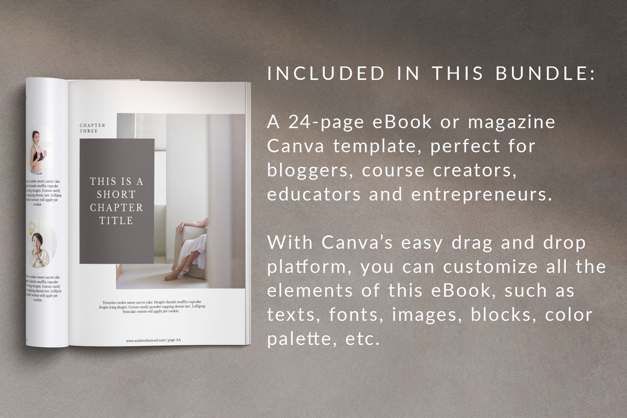 eBook/Magazine Canva Template- Washi preview image.