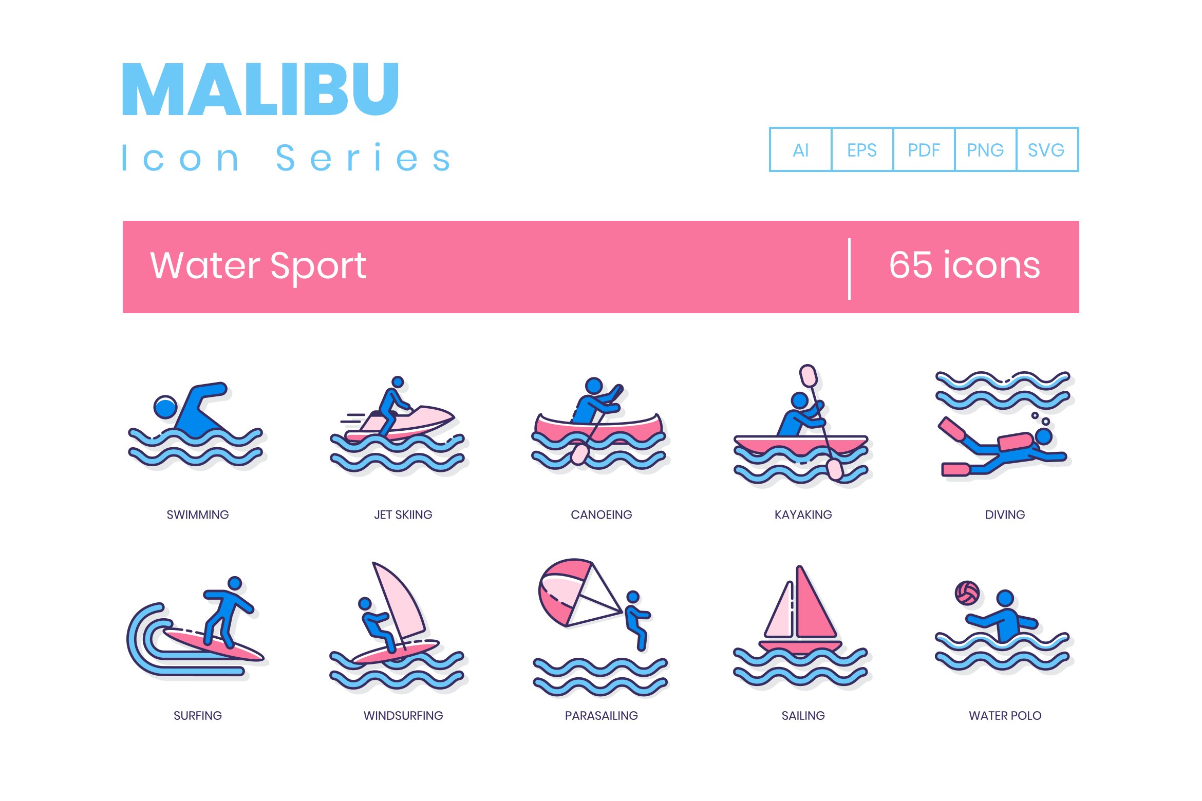 65 Water Sports Icons - Malibu cover image.