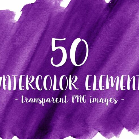50 Purple Watercolor Shapes cover image.