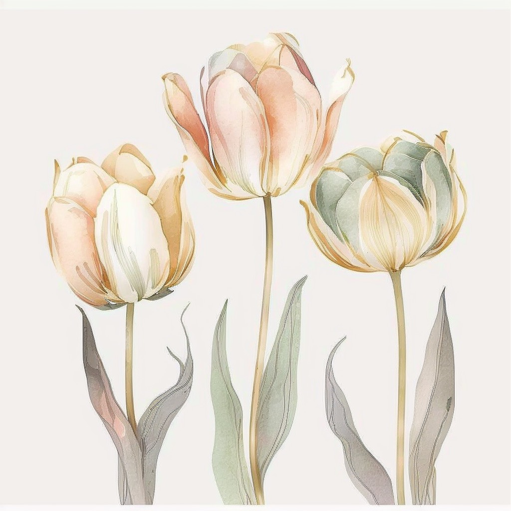 Elegant Watercolor Flowers Midjourney Prompt - MasterBundles