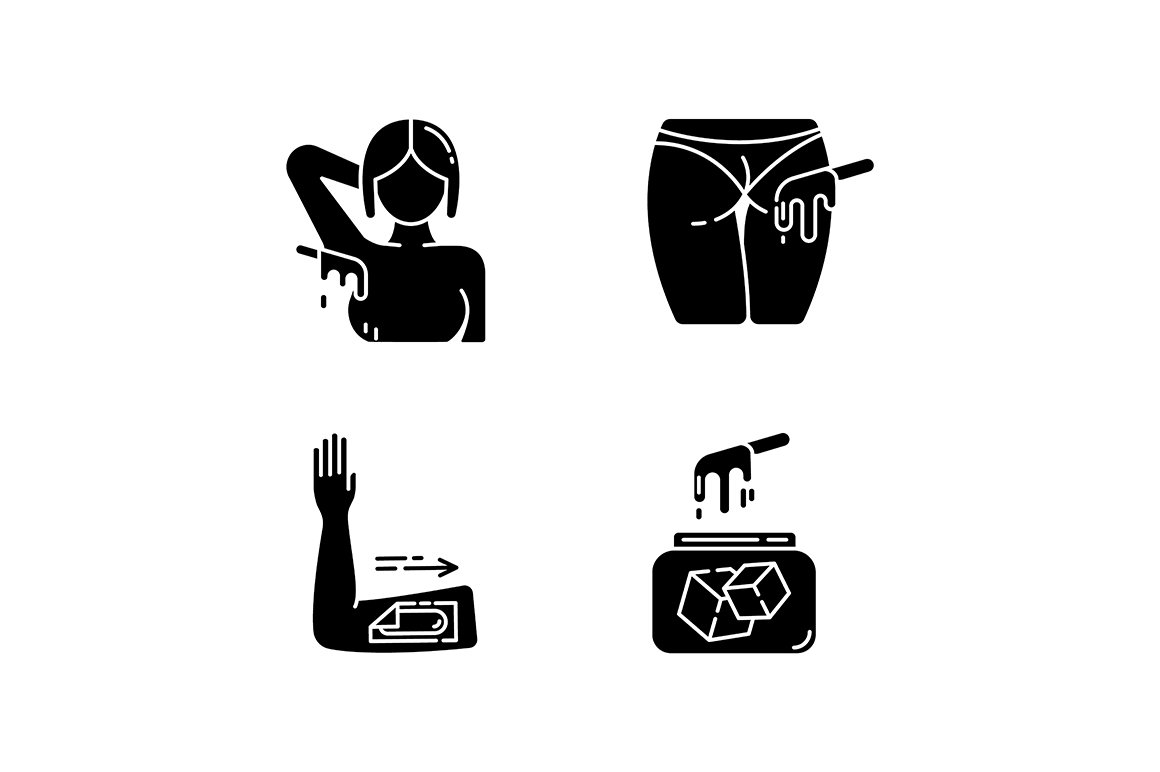 Waxing glyph icons set cover image.