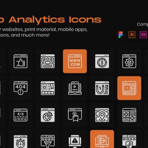 Web Development Linear Icons Pack cover image.