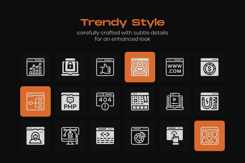 Web Development Linear Icons Pack – MasterBundles