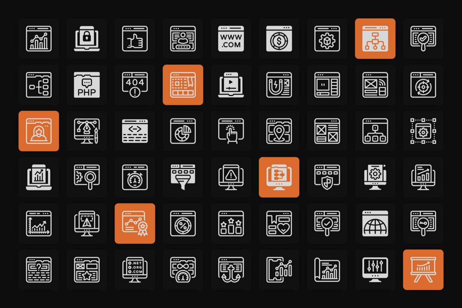 Web Development Linear Icons Pack – MasterBundles