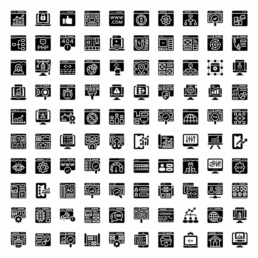 Web Development Linear Icons Pack – MasterBundles