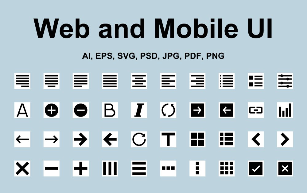 Web and Mobile UI ICons cover image.