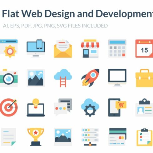 Flat Web Design and Development Icon cover image.