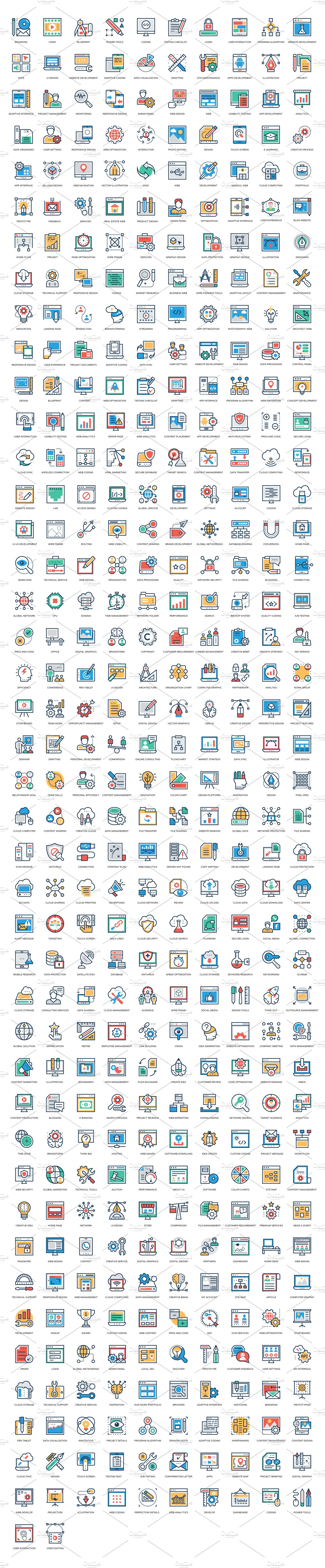 422 Flat Website Icon Pack preview image.