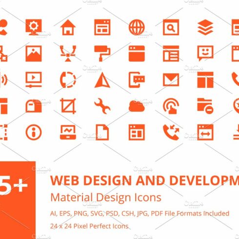 225+ Web Design and Development Icon cover image.