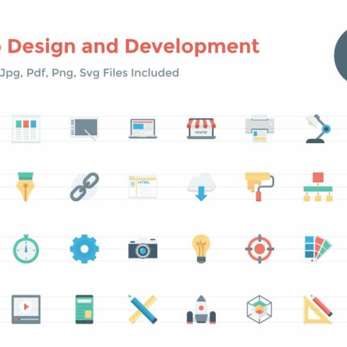 Web Design and Development Icons cover image.