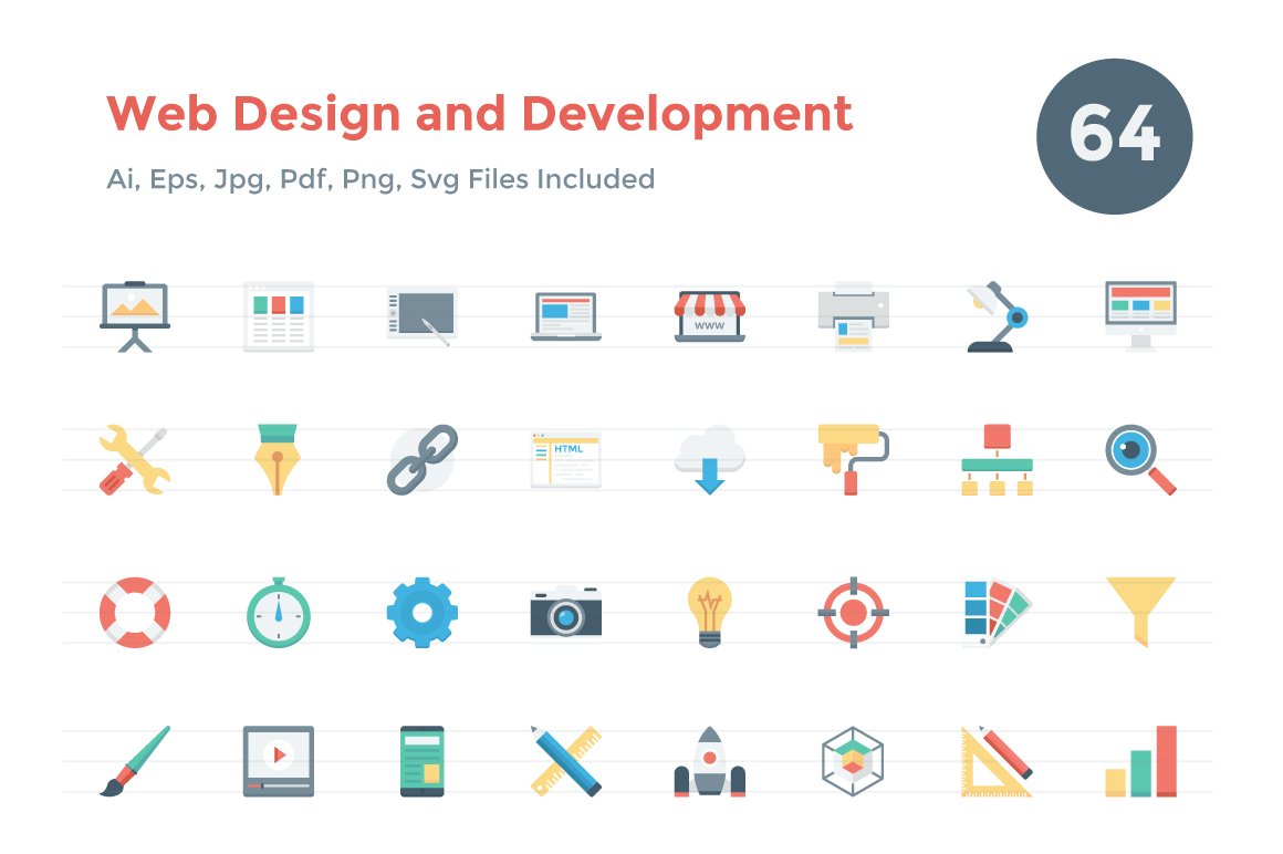 Web Design and Development Icons cover image.