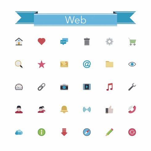 Web Flat Icons cover image.