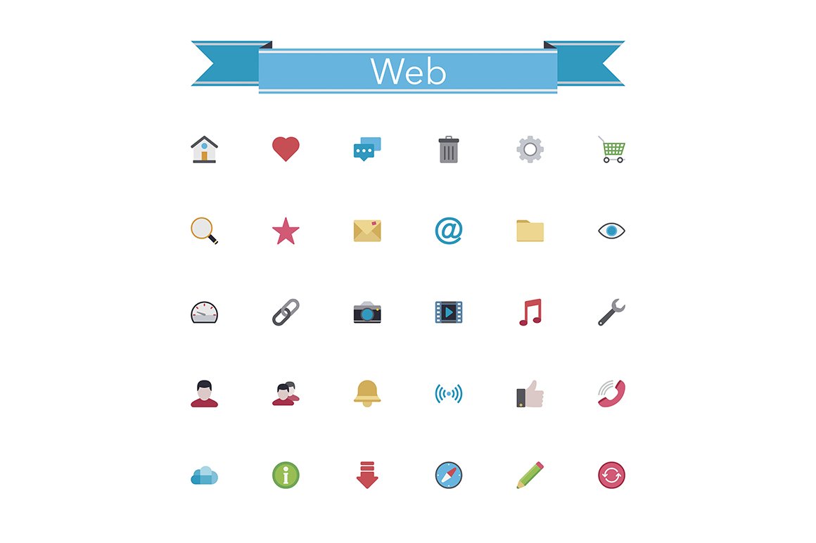 Web Flat Icons cover image.