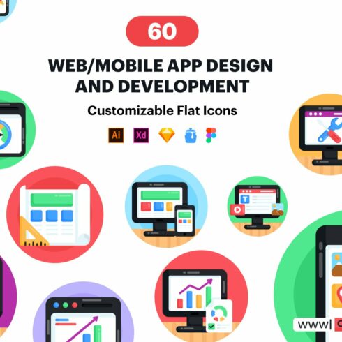 Web/Mobile App Design - 60 Vector cover image.