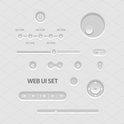 Light Web UI Elements. Buttons cover image.