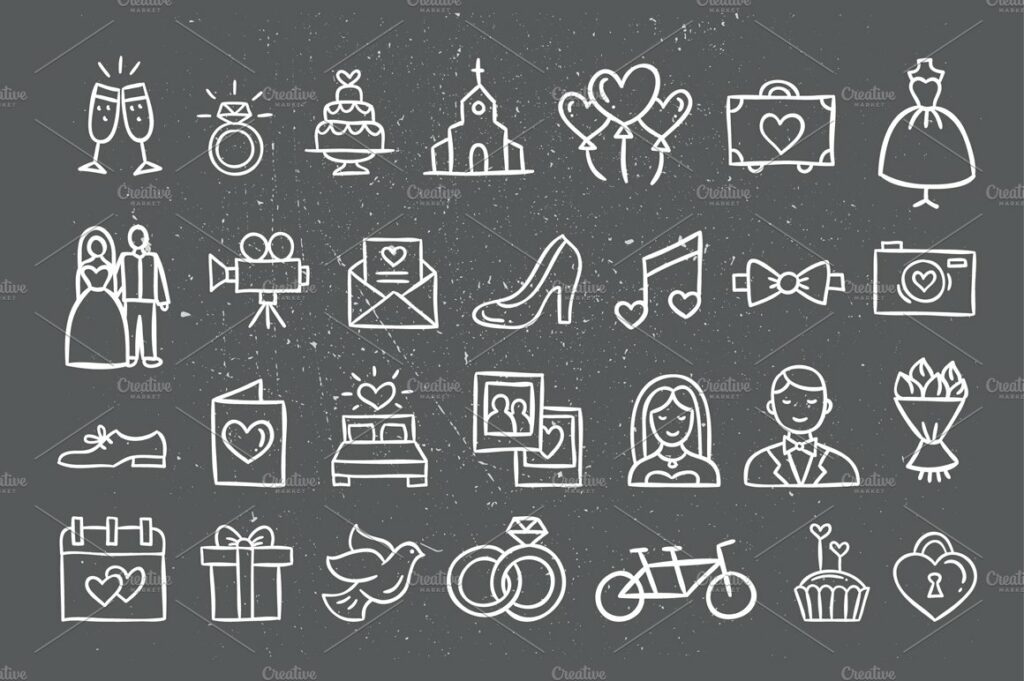 Wedding icons – MasterBundles