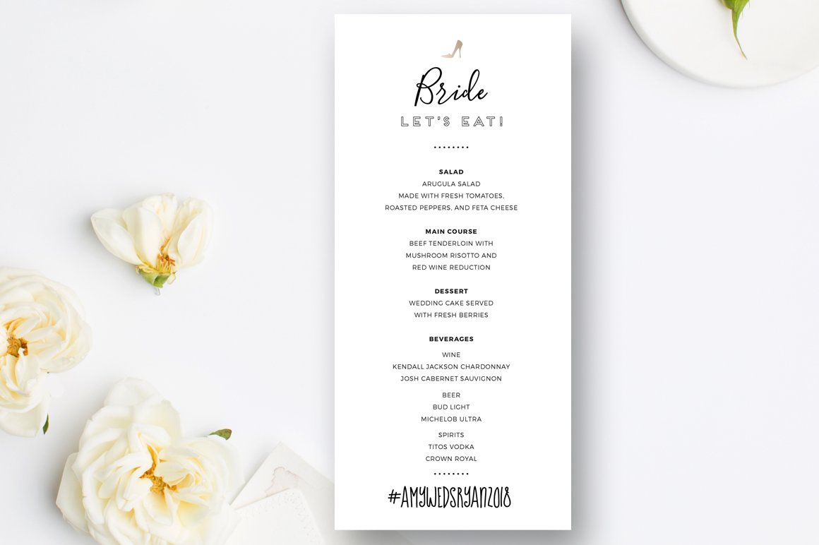 wedding menu templates zz1 563