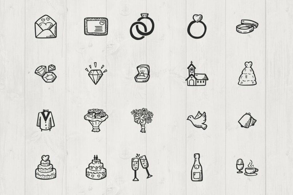 Wedding - Hand Drawn Icons – MasterBundles
