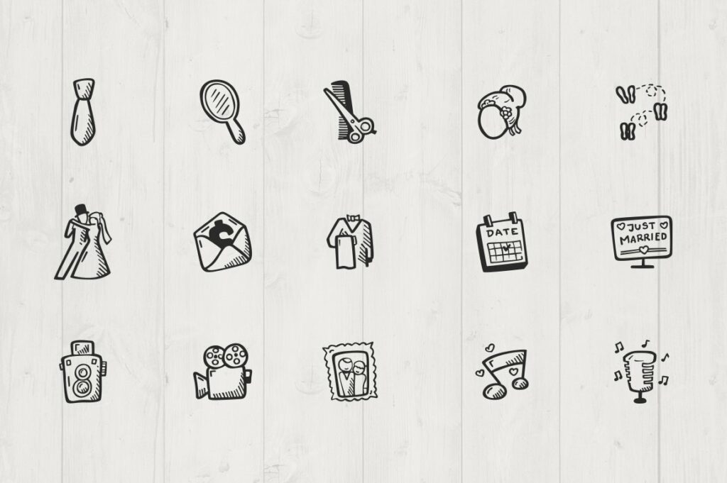 Wedding - Hand Drawn Icons – MasterBundles