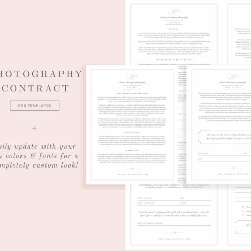 Wedding Photographer Contract Form cover image.