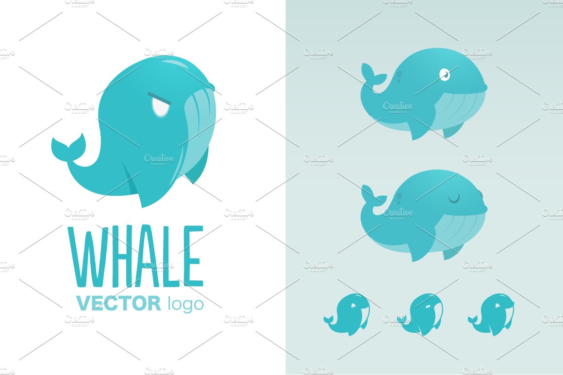 Vector Whale Logo Template cover image.