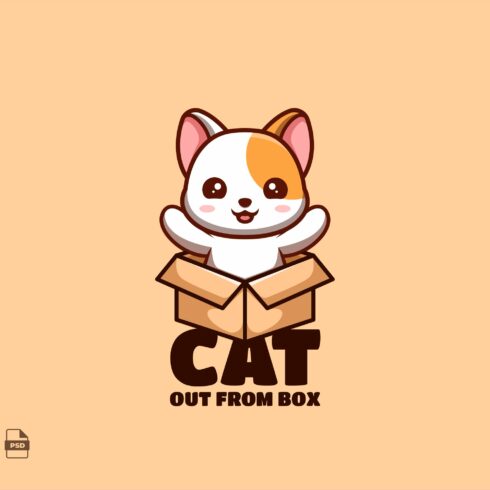 Out From Box White Cat Cute Mascot L cover image.
